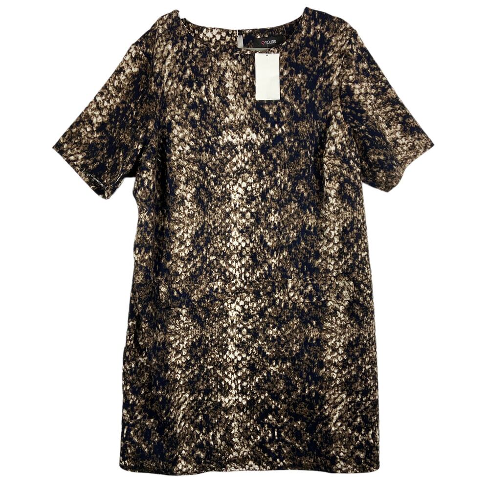 New Curve Brown Snake Print Tunic Dress